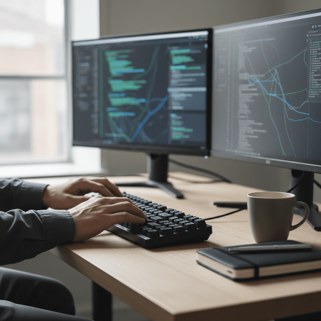 Computer monitor showing Selenium code in an IDE